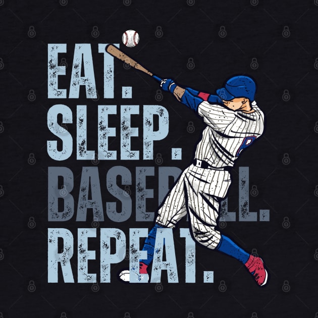 Eat Sleep Baseball Repeat Funny Baseball Player by MetAliStor ⭐⭐⭐⭐⭐